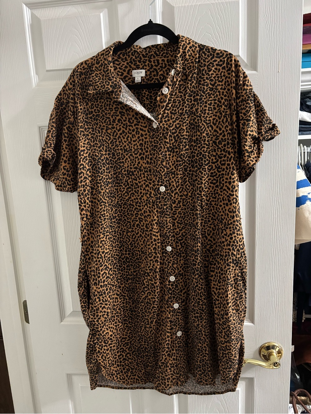 J. Crew Factory Brown and Black Leopard Print Mini Dress